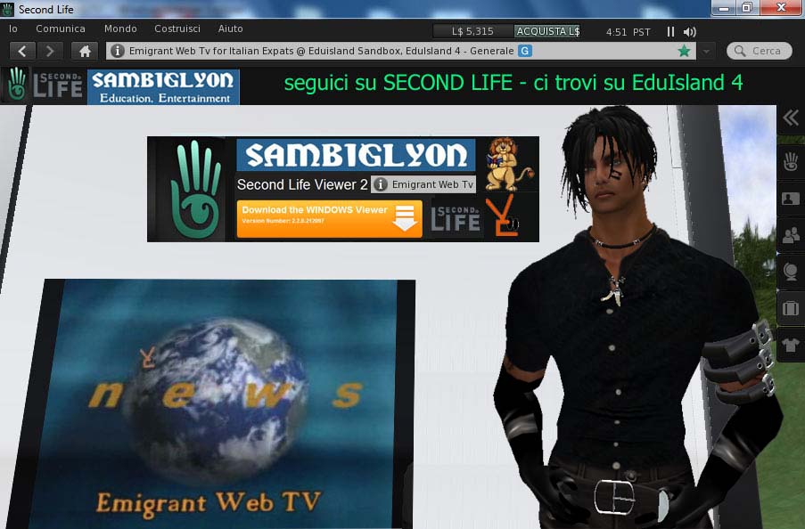 Emigrant Web TV anche su Second Life - siamo su EduIsland 4